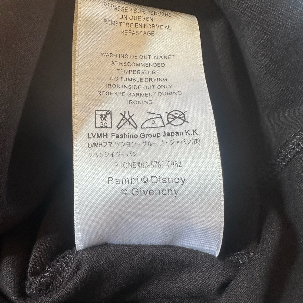 Givenchy X Bambi Disney Short Sleeve Black T Shirt Bambi Graphic Size XS EUC - Picture 7 of 8